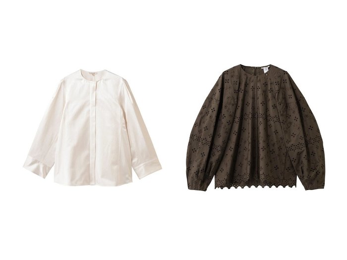 【BLAMINK/ブラミンク】のエンブロイダリーボリュームスリーブブラウス&クルーネックロングスリーブブラウス おすすめ人気トレンドファッション通販アイテム 人気、トレンドファッション・服の通販 founy(ファニー) ファッション Fashion レディースファッション Fashion for Women トップス・カットソー Cut & Sew Tops シャツ・ブラウス・オフィスカジュアル Elegant Blouses & Button-Ups ボリューム袖・フリルスリーブブラウス Voluminous & Ruffle Sleeves / Puffy Sleeve Tops 2026年 2026 サテン Satin, Glossy Fabric シルク Silk, 100% Silk シンプル Simple, Minimal スリーブ Sleeve, Long Sleeve / Short Sleeve ボトム Bottoms, Lower Wear ロング Long, Long-Length エレガント 上品 Elegant 夏 Summer 春 Spring S/S・春夏 SS, Spring/Summer, Warm Season |ID:crp329100000226577