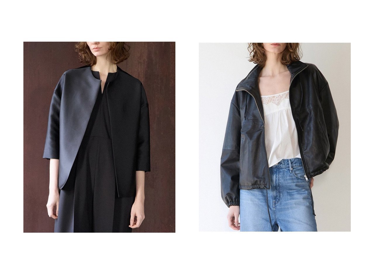 【martinique/マルティニーク】の【HAIKURE】JORDAN NAPPA レザーブルゾン&【COGTHEBIGSMOKE】NATALY BALLOON ジャケット おすすめ人気トレンドファッション通販アイテム インテリア・キッズ・メンズ・レディースファッション・服の通販 founy(ファニー) 　ファッション　Fashion　レディースファッション　Fashion for Women　アウター　Coat / Outerwear Collection　レディースジャケット・軽アウター　Jackets　ブルゾンジャケット・スポーティアウター　Blouson Jackets　エレガント 上品　Elegant　オケージョン　Occasion Wear　春　Spring　コレクション　Collection, Seasonal Line　サテン　Satin, Glossy Fabric　ジャケット　Jacket, Outerwear　ストレッチ　Stretch, Stretchy Fabric　センター　Center, Center Line　デニム　Denim, Jeans Material　トレンド　Trend, Trending Now　フォルム　Silhouette, Form　フロント　Front, Front Design　リアル　Real, Realistic　ロンドン　London Style, British Inspired　S/S・春夏　SS, Spring/Summer, Warm Season　日本製　Made In Japan　夏　Summer　2026年　2026　イタリア　Italy　ドローコード　Drawcord, Drawstring Cord　ブルゾン　Blouson, Bomber Jacket　ブルー系　Blue　ブラック系　Black　|ID:crp329100000226580