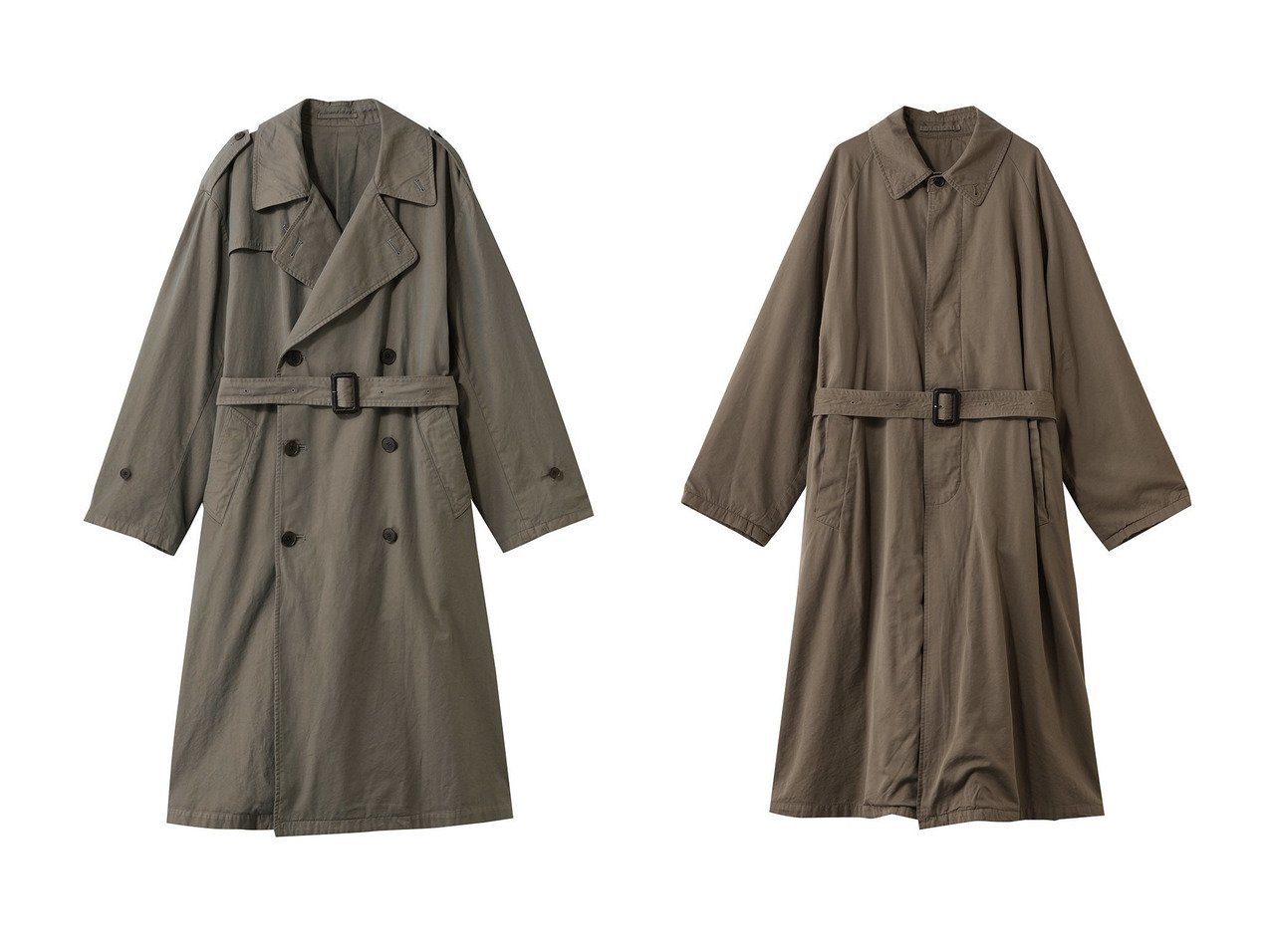 【ヴィンテージライクな風合いがこなれ感を演出するトレンチコートとバルマカーンコートで装いに深みを】ssstein(シュタイン)の通販
 おすすめ人気トレンドファッション通販アイテム インテリア・キッズ・メンズ・レディースファッション・服の通販 founy(ファニー) 　ファッション　Fashion　レディースファッション　Fashion for Women　アウター　Coat / Outerwear Collection　コート・ロングコート・ピーコート　Long Coats, Peacoats & More　トレンチコート / 春秋の定番アウター　Trench Coats　2026年　2026　ユニセックス　Unisex, Genderless　インナー　Innerwear　ロング　Long, Long-Length　夏　Summer　定番　Standard, Basic Item　春　Spring　S/S・春夏　SS, Spring/Summer, Warm Season　ベージュ系　Beige　グリーン系　Green　|ID:crp329100000226583