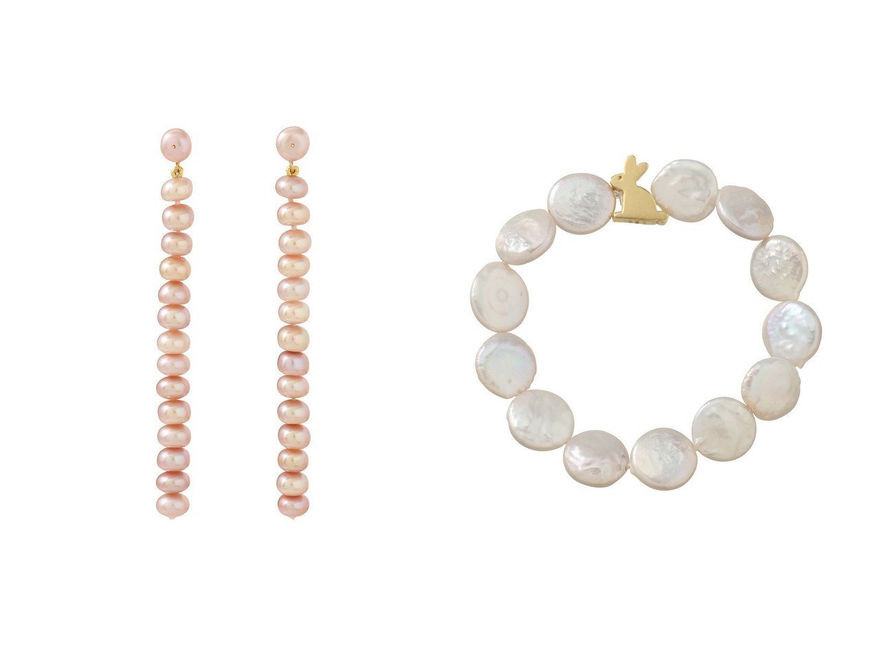 【縦ラインが映えるマキシサイズパールピアスとラビットチャームが印象的なコインパールブレスレット】ALIITA(アリータ)の通販
 おすすめ人気トレンドファッション通販アイテム インテリア・キッズ・メンズ・レディースファッション・服の通販 founy(ファニー) 　ファッション　Fashion　レディースファッション　Fashion for Women　ジュエリー　Jewelry　ファッションリング　Fashion Rings　イヤリング・フープ・ドロップタイプ　Hoop, Drop & Clip Earrings　チェーン＆カフブレスレット　Cuff & Chain Bracelets　バングル・カフブレスレット　Bangles & Cuff Bracelets　2026年　2026　イヤリング　Earrings　シンプル　Simple, Minimal　パール　Pearl, Pearl Accent　フェミニン　Feminine, Girly　マキシ　Maxi, Full Length　エレガント 上品　Elegant　夏　Summer　春　Spring　S/S・春夏　SS, Spring/Summer, Warm Season　レッド系　Red　ホワイト系　White　|ID:crp329100000226601