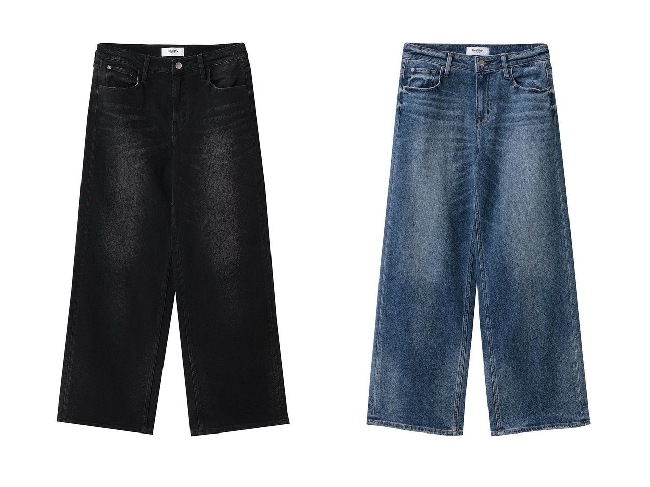 【ミッドライズで叶えるクリーンな美脚 ワイドストレートシルエットが映えるPink Pepperデニム】Healthy Denim(ヘルシーデニム)の通販
 おすすめ人気トレンドファッション通販アイテム インテリア・キッズ・メンズ・レディースファッション・服の通販 founy(ファニー) 　ファッション　Fashion　レディースファッション　Fashion for Women　パンツ　Pants & Trousers　デニムパンツ・ジーンズ・美脚デニム　Denim Jeans & Pants　2026年　2026　ストレート　Straight, Straight Cut　ダメージ　Distressed, Destroyed　デニム　Denim, Jeans Material　ワイド　Wide, Wide Fit　夏　Summer　春　Spring　S/S・春夏　SS, Spring/Summer, Warm Season　ブラック系　Black　|ID:crp329100000226602