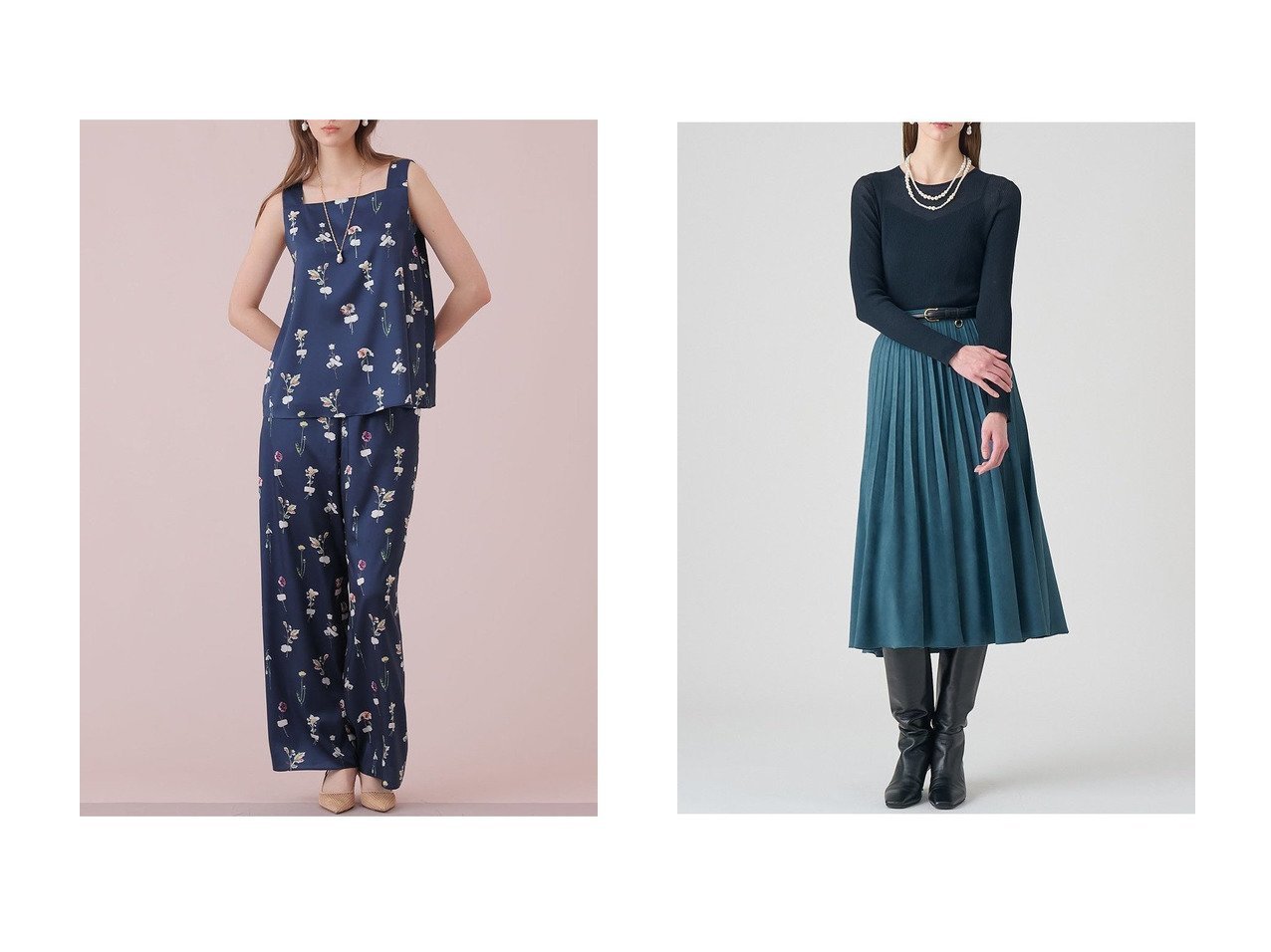 【ボタニカル柄が華やぐサテンキャミブラウスと繊細な透け感が魅力のシアーリブプルオーバー】ANAYI(アナイ)の通販
 おすすめ人気トレンドファッション通販アイテム インテリア・キッズ・メンズ・レディースファッション・服の通販 founy(ファニー) 　ファッション　Fashion　レディースファッション　Fashion for Women　トップス・カットソー　Cut & Sew Tops　キャミソール&ノースリーブ　Camisoles & Sleeveless Tops　シャツ・ブラウス・オフィスカジュアル　Elegant Blouses & Button-Ups　ニット　Knit Tops & Sweaters　カジュアルプルオーバー・ニットトップス　Pullovers & Knit Tops / Casual Pullovers　2026年　2026　おすすめ　Recommended / Our Picks　カッティング　Cutting Detail　キャミソール　Camisole, Spaghetti Strap Top　ジャケット　Jacket, Outerwear　スクエア　Square, Square Shape　セットアップ　Set-Up, Coordinated Outfit　デコルテ　Décolleté, Neckline　ノースリーブ　Sleeveless, No-Sleeve　ボタニカル　Botanical, Floral Pattern　モチーフ　Motif, Design Theme　夏　Summer　春　Spring　S/S・春夏　SS, Spring/Summer, Warm Season　ホワイト系　White　ブルー系　Blue　|ID:crp329100000226609