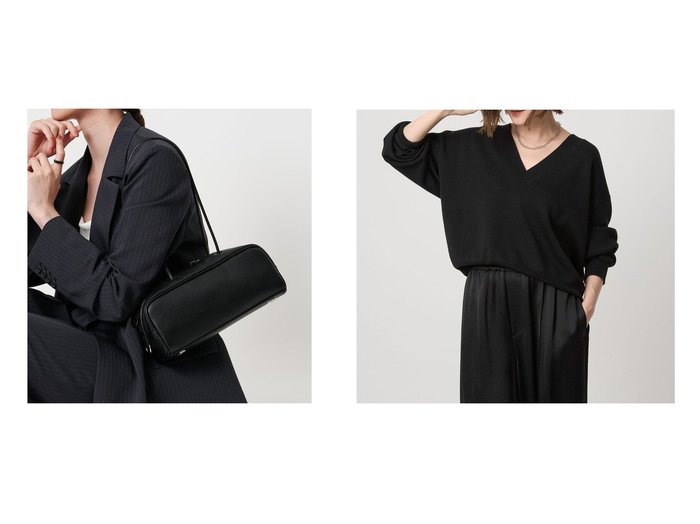 【深めのVネックが映える上質ニットと横長シルエットで楽しむ、洗練された佇まいのバッグ】UNITED ARROWS(ユナイテッドアローズ)の通販
 おすすめ人気トレンドファッション通販アイテム 人気、トレンドファッション・服の通販 founy(ファニー) ファッション Fashion レディースファッション Fashion for Women バッグ Bags トップス・カットソー Cut & Sew Tops ニット Knit Tops & Sweaters Vネックトップス V-Neck Tops / V-Cut Neckline Shirts セットアップ Set-Up, Coordinated Outfit トレンド Trend, Trending Now ポケット Pocket, Pocket Detail シンプル Simple, Minimal デコルテ Décolleté, Neckline プレート Plate, Dish 夏 Summer |ID:crp329100000226645