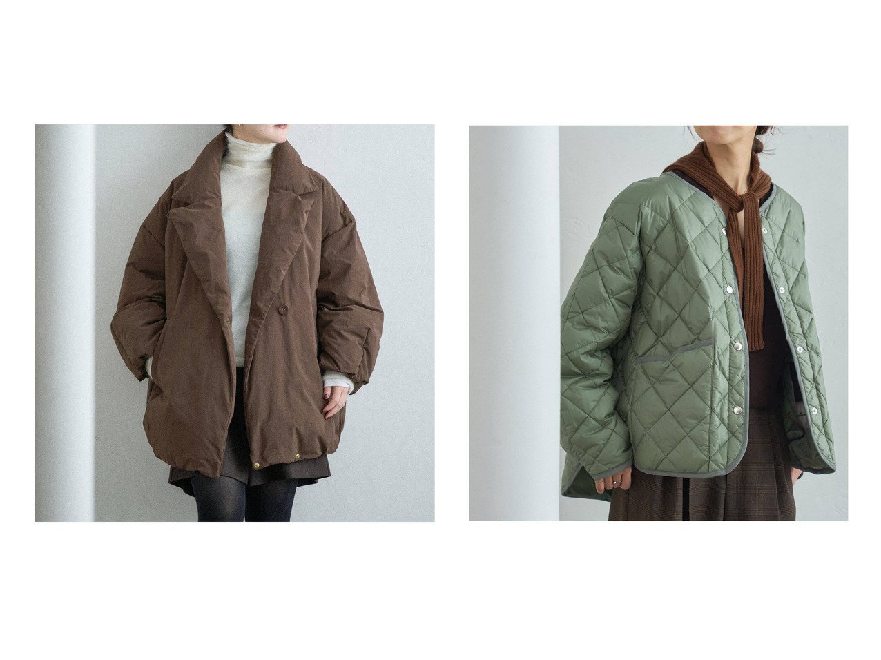 【撥水性と軽やかな着心地を備えたコクーンダウンと、洗練されたノーカラーデザインのダウンブルゾン】IENA(イエナ)の通販
 おすすめ人気トレンドファッション通販アイテム インテリア・キッズ・メンズ・レディースファッション・服の通販 founy(ファニー) 　ファッション　Fashion　レディースファッション　Fashion for Women　アウター　Coat / Outerwear Collection　ブルゾンジャケット・スポーティアウター　Blouson Jackets　イタリア　Italy　コレクション　Collection, Seasonal Line　ダウン　Down, Puffer　ドット　Polka Dot, Dot Pattern　フォルム　Silhouette, Form　フロント　Front, Front Design　ブルゾン　Blouson, Bomber Jacket　ポケット　Pocket, Pocket Detail　ミラノ　Milano Style, Italian-Inspired　リラックス　Relax, Relaxed Fit　ワイド　Wide, Wide Fit　A/W・秋冬　Autumn/Winter　2025年　2025　2025-2026秋冬・A/W　Autumn/Winter 2025–26 AW25–26　タフタ　Taffeta, Structured Fabric　人気　Popular, Best Seller　グリーン系　Green　ブラック系　Black　|ID:crp329100000226656