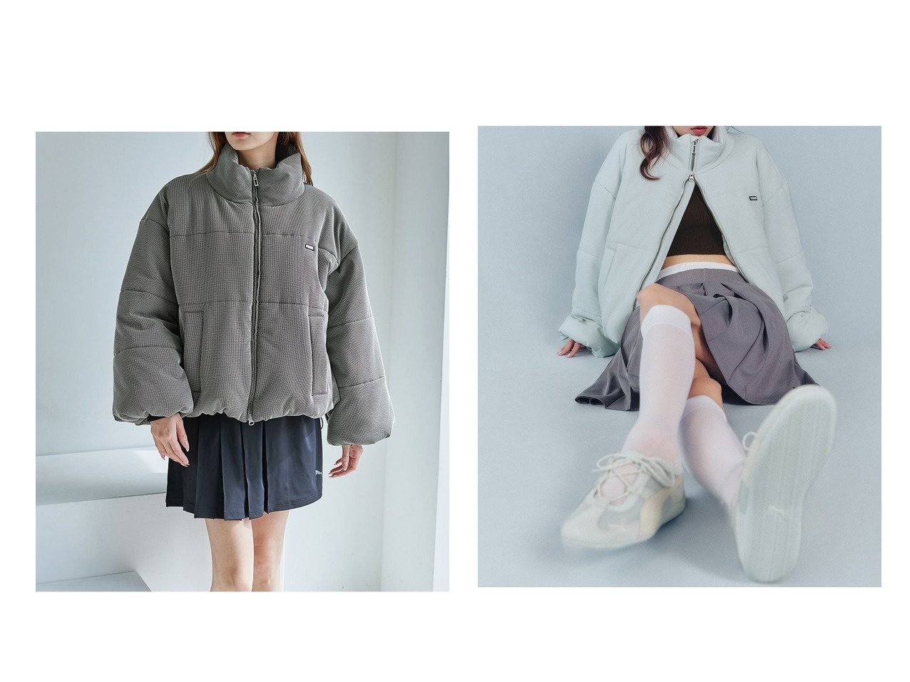 【プーマとのコラボレーションで生まれたワッフル調素材の中綿ショートブルゾン 大人スポーティに映えるスタンドカラー】SNIDEL(スナイデル)の通販
 おすすめ人気トレンドファッション通販アイテム インテリア・キッズ・メンズ・レディースファッション・服の通販 founy(ファニー) 　ファッション　Fashion　レディースファッション　Fashion for Women　アウター　Coat / Outerwear Collection　ブルゾンジャケット・スポーティアウター　Blouson Jackets　コラボ　Collaboration, Collab　コレクション　Collection, Seasonal Line　ショート　Short, Short Length　スタンド　Stand Collar, Upright Stand　ストレート　Straight, Straight Cut　スペシャル　Special, Limited Edition　スポーツ　Sports, Activewear　スポーティ　Sporty, Casual Athletic　スマート　Smart, Elegant　タイトスカート　Pencil Skirt, Tight Skirt　ドローストリング　Drawstring, Pull Cord　ブルゾン　Blouson, Bomber Jacket　ポケット　Pocket, Pocket Detail　防寒　Cold Protection, Winter-Ready　ワッフル　Waffle, Waffle Knit　おすすめ　Recommended / Our Picks　|ID:crp329100000226659