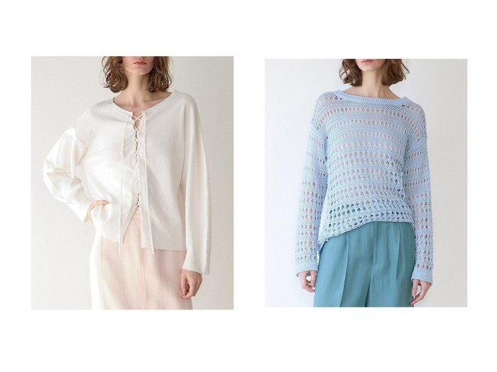 【レースアップが映えるブークレーニットとライトメッシュニットで楽しむ軽やかな大人のニットスタイル】martinique(マルティニーク)の通販
 おすすめ人気トレンドファッション通販アイテム 人気、トレンドファッション・服の通販 founy(ファニー) ファッション Fashion レディースファッション Fashion for Women トップス・カットソー Cut & Sew Tops ニット Knit Tops & Sweaters カジュアルプルオーバー・ニットトップス Pullovers & Knit Tops / Casual Pullovers 2026年 2026 おすすめ Recommended / Our Picks インナー Innerwear コンパクト Compact, Small Size トレンド Trend, Trending Now レース Lace, Lace Fabric 夏 Summer 春 Spring S/S・春夏 SS, Spring/Summer, Warm Season |ID:crp329100000226666