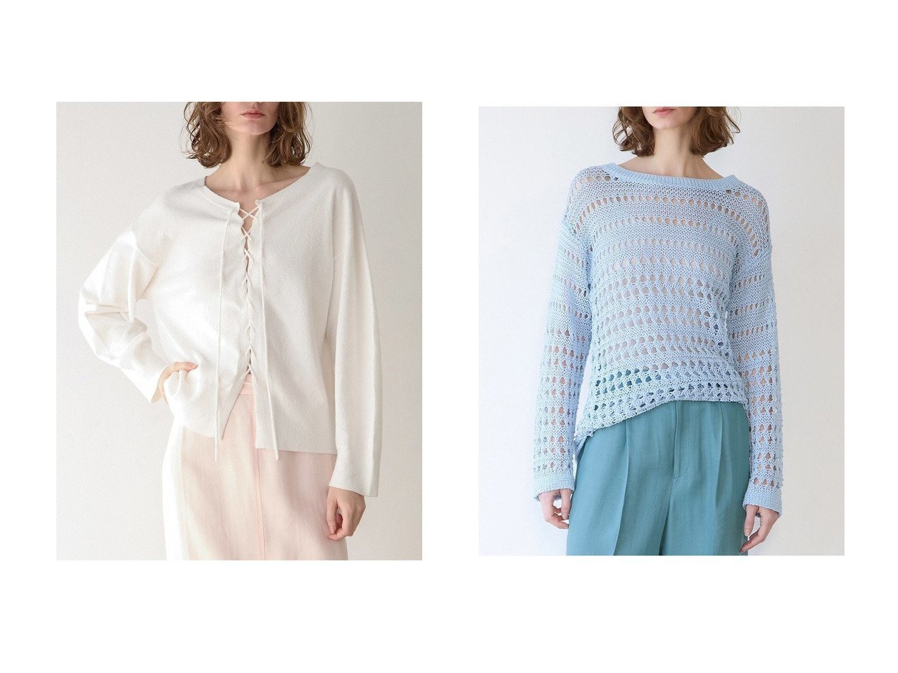 【レースアップが映えるブークレーニットとライトメッシュニットで楽しむ軽やかな大人のニットスタイル】martinique(マルティニーク)の通販
 おすすめ人気トレンドファッション通販アイテム インテリア・キッズ・メンズ・レディースファッション・服の通販 founy(ファニー) 　ファッション　Fashion　レディースファッション　Fashion for Women　トップス・カットソー　Cut & Sew Tops　ニット　Knit Tops & Sweaters　カジュアルプルオーバー・ニットトップス　Pullovers & Knit Tops / Casual Pullovers　2026年　2026　おすすめ　Recommended / Our Picks　インナー　Innerwear　コンパクト　Compact, Small Size　トレンド　Trend, Trending Now　レース　Lace, Lace Fabric　夏　Summer　春　Spring　S/S・春夏　SS, Spring/Summer, Warm Season　ホワイト系　White　|ID:crp329100000226666