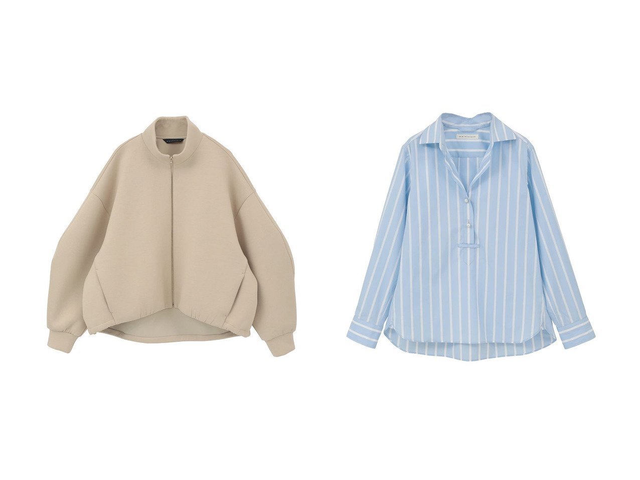 【ハイネックダンボールジップトップスとパールスキッパーブラウスで整える軽やかで品のある大人の着こなし】martinique(マルティニーク)の通販
 おすすめ人気トレンドファッション通販アイテム インテリア・キッズ・メンズ・レディースファッション・服の通販 founy(ファニー) 　ファッション　Fashion　レディースファッション　Fashion for Women　アウター　Coat / Outerwear Collection　レディースジャケット・軽アウター　Jackets　ブルゾンジャケット・スポーティアウター　Blouson Jackets　トップス・カットソー　Cut & Sew Tops　シャツ・ブラウス・オフィスカジュアル　Elegant Blouses & Button-Ups　2026年　2026　おすすめ　Recommended / Our Picks　ジャケット　Jacket, Outerwear　ハイネック　High Neck, Mock Neck　ブルゾン　Blouson, Bomber Jacket　ヨーク　Yoke, Yoke Design　夏　Summer　定番　Standard, Basic Item　春　Spring　S/S・春夏　SS, Spring/Summer, Warm Season　ホワイト系　White　ベージュ系　Beige　|ID:crp329100000226669