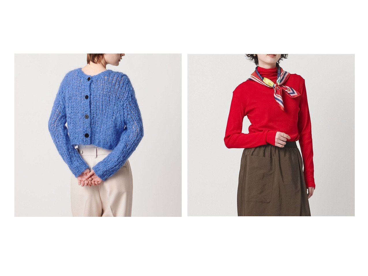 【前後2WAYで楽しめるジャンボタムニットカーディガンと艶やかなコットンタートル しなやかな素材感で幅広い着こなしに寄り添うトップス】UNITED ARROWS(ユナイテッドアローズ)の通販
 おすすめ人気トレンドファッション通販アイテム インテリア・キッズ・メンズ・レディースファッション・服の通販 founy(ファニー) 　ファッション　Fashion　レディースファッション　Fashion for Women　トップス・カットソー　Cut & Sew Tops　カーディガン・羽織り　Layered Style Cardigans　カットソー・ベーシックTシャツ　Cut-and-Sewn Tops / Stretch Tees & Basics　かぎ針　Crochet　カーディガン　Cardigan, Knitwear　コンパクト　Compact, Small Size　トリミング　Trimming, Decorative Edge　手編み　Hand-Knitted, Handmade Knit　ハンド　Hand, Handmade　羽織　Haori, Light Jacket　おすすめ　Recommended / Our Picks　インナー　Innerwear　カットソー　Cut and Sewn Top　ジャケット　Jacket, Outerwear　スウェット / スエット　Sweatshirt, Sweatwear　タートル　Turtleneck, Turtle Collar　テレコ　Ribbed, Rib Stitch　ベスト　Vest, Waistcoat　ホワイト系　White　ブラウン系　Brown　オレンジ系　Orange　ブラック系　Black　|ID:crp329100000226678