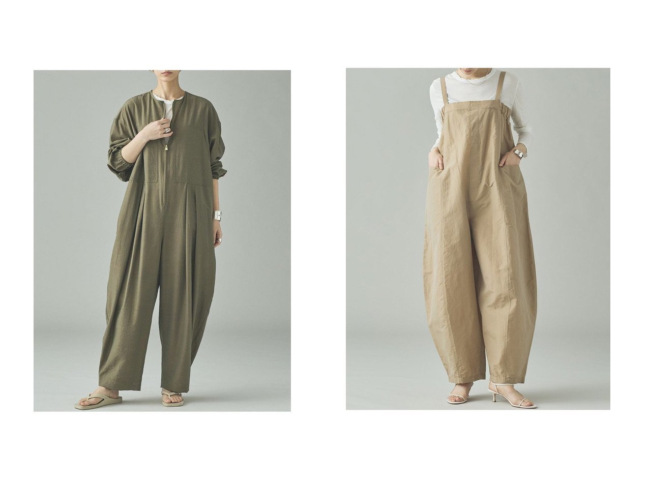 美しいドレープと立体的なシルエットが際立つオールインワンとサロペット Curensology(カレンソロジー)の通販
 おすすめ人気トレンドファッション通販アイテム インテリア・キッズ・メンズ・レディースファッション・服の通販 founy(ファニー) 　ファッション　Fashion　レディースファッション　Fashion for Women　パンツ　Pants & Trousers　2026年　2026　おすすめ　Recommended / Our Picks　アクセサリー　Fashion Accessories　シルク　Silk, 100% Silk　スポーティ　Sporty, Casual Athletic　タンブラー　Tumbler, Travel Mug　ドレープ　Drape, Draping Fabric　フロント　Front, Front Design　ポケット　Pocket, Pocket Detail　ミリタリー　Military, Army Style　ワッシャー　Washer, Crinkled Finish　夏　Summer　春　Spring　S/S・春夏　SS, Spring/Summer, Warm Season　ブラック系　Black　グリーン系　Green　ベージュ系　Beige　|ID:crp329100000226692