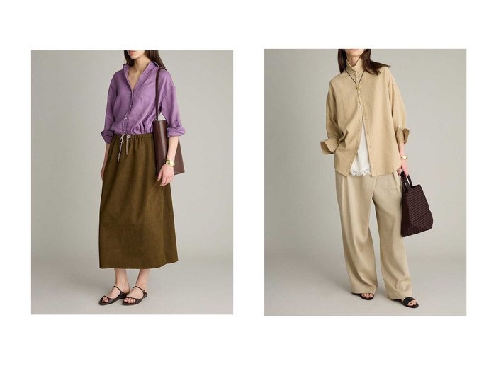 素材の風合いと軽やかな着心地を楽しめるリネンとガーゼのシャツ BRILL(ブリル)の通販
 おすすめ人気トレンドファッション通販アイテム 人気、トレンドファッション・服の通販 founy(ファニー) ファッション Fashion レディースファッション Fashion for Women トップス・カットソー Cut & Sew Tops シャツ・ブラウス・オフィスカジュアル Elegant Blouses & Button-Ups 2026年 2026 カフス Cuff Design スリーブ Sleeve, Long Sleeve / Short Sleeve ループ Loop, Loop Knit ロング Long, Long-Length 夏 Summer 春 Spring S/S・春夏 SS, Spring/Summer, Warm Season |ID:crp329100000226698