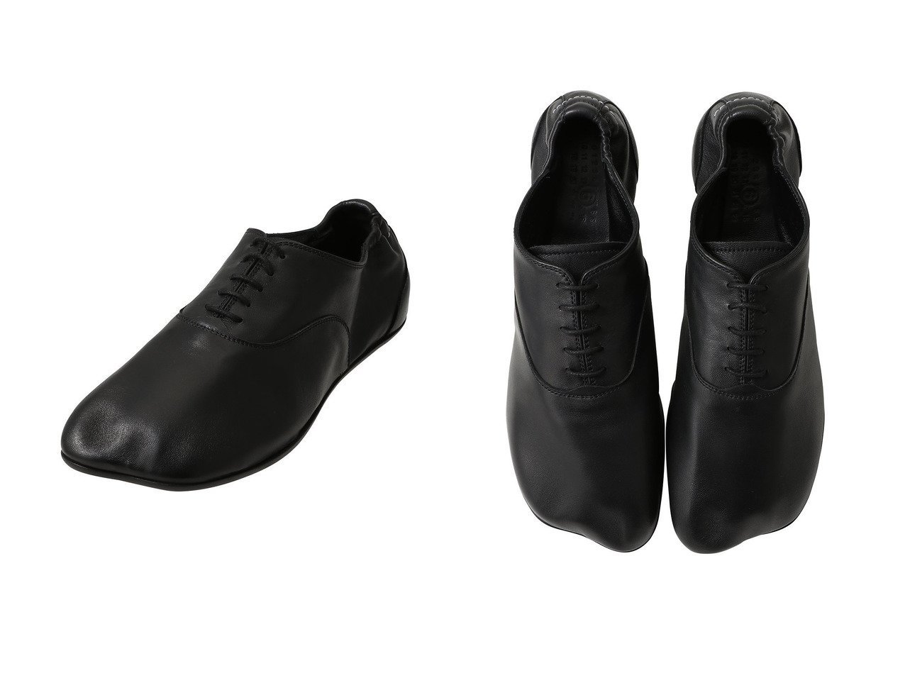 独創的なトゥラインと洗練された佇まいで足元に個性を添えるレースアップシューズ MM6 Maison Martin Margiela(エムエム6 メゾン マルタン マルジェラ)の通販
 おすすめ人気トレンドファッション通販アイテム インテリア・キッズ・メンズ・レディースファッション・服の通販 founy(ファニー) 　ファッション　Fashion　レディースファッション　Fashion for Women　2026年　2026　シューズ　Shoes, Footwear　フラット　Flat, Flat Shoes　レース　Lace, Lace Fabric　夏　Summer　春　Spring　S/S・春夏　SS, Spring/Summer, Warm Season　ブラック系　Black　|ID:crp329100000226722