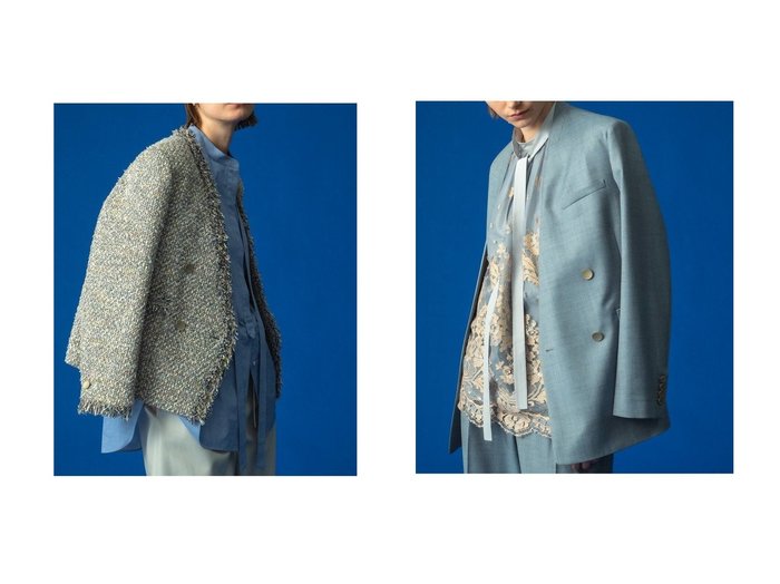 端正な仕立てと上質な素材感で知的な佇まいを叶えるシャツとノーカラージャケット ebure(エブール)の通販
 おすすめ人気トレンドファッション通販アイテム 人気、トレンドファッション・服の通販 founy(ファニー) ファッション Fashion レディースファッション Fashion for Women トップス・カットソー Cut & Sew Tops シャツ・ブラウス・オフィスカジュアル Elegant Blouses & Button-Ups アウター Coat / Outerwear Collection レディースジャケット・軽アウター Jackets ノーカラージャケット / シンプル上品コーデ Collarless Jackets 2026年 2026 スリーブ Sleeve, Long Sleeve / Short Sleeve トレンド Trend, Trending Now ロング Long, Long-Length エレガント 上品 Elegant 夏 Summer 春 Spring S/S・春夏 SS, Spring/Summer, Warm Season |ID:crp329100000226733