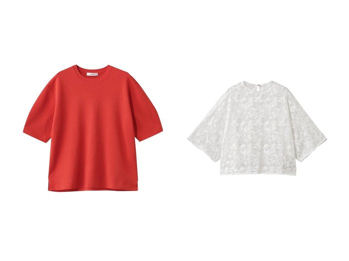 繊細なレース表情と上品な光沢で装いに奥行きを添えるブラウスとニット ebure(エブール)の通販
 おすすめ人気トレンドファッション通販アイテム 人気、トレンドファッション・服の通販 founy(ファニー) ファッション Fashion レディースファッション Fashion for Women トップス・カットソー Cut & Sew Tops ニット Knit Tops & Sweaters カジュアルプルオーバー・ニットトップス Pullovers & Knit Tops / Casual Pullovers シャツ・ブラウス・オフィスカジュアル Elegant Blouses & Button-Ups 2026年 2026 インド Indian Textile シルク Silk, 100% Silk フォルム Silhouette, Form ボトム Bottoms, Lower Wear エレガント 上品 Elegant 半袖 Short Sleeve, Half Sleeve 夏 Summer 春 Spring S/S・春夏 SS, Spring/Summer, Warm Season |ID:crp329100000226738