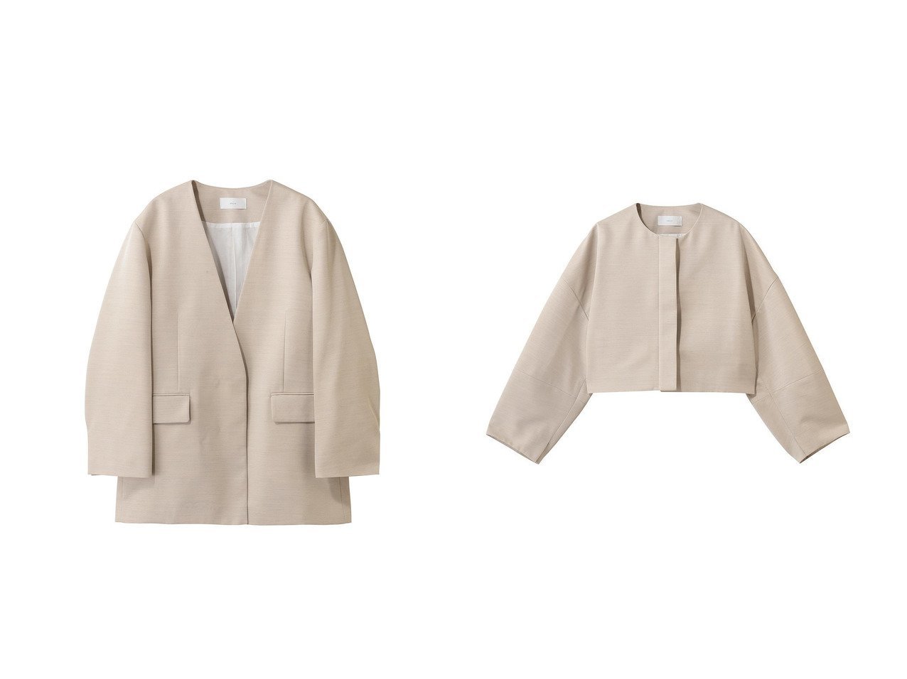 程よい光沢と麻調の素材感で軽やかに纏えるノーカラージャケット ebure(エブール)の通販
 おすすめ人気トレンドファッション通販アイテム インテリア・キッズ・メンズ・レディースファッション・服の通販 founy(ファニー) 　ファッション　Fashion　レディースファッション　Fashion for Women　アウター　Coat / Outerwear Collection　レディースジャケット・軽アウター　Jackets　2026年　2026　カーディガン　Cardigan, Knitwear　ジャケット　Jacket, Outerwear　フィット　Fit, Slim Fit　夏　Summer　春　Spring　S/S・春夏　SS, Spring/Summer, Warm Season　ベージュ系　Beige　ブルー系　Blue　|ID:crp329100000226739