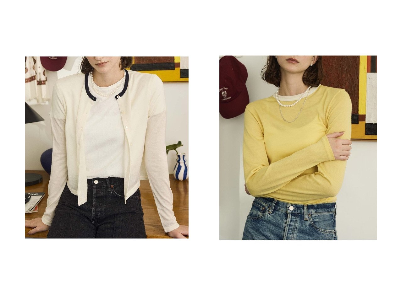 なめらかな着心地と上品な素材感で日常に寄り添うウールトップス Oblada(オブラダ)の通販
 おすすめ人気トレンドファッション通販アイテム インテリア・キッズ・メンズ・レディースファッション・服の通販 founy(ファニー) 　ファッション　Fashion　レディースファッション　Fashion for Women　トップス・カットソー　Cut & Sew Tops　カーディガン・羽織り　Layered Style Cardigans　シャツ・ブラウス・オフィスカジュアル　Elegant Blouses & Button-Ups　ロングTシャツ・Tシャツ　Longline T-Shirts & Tees　カットソー・ベーシックTシャツ　Cut-and-Sewn Tops / Stretch Tees & Basics　2026年　2026　カーディガン　Cardigan, Knitwear　コンパクト　Compact, Small Size　ショート　Short, Short Length　フィット　Fit, Slim Fit　ボトム　Bottoms, Lower Wear　エレガント 上品　Elegant　夏　Summer　春　Spring　S/S・春夏　SS, Spring/Summer, Warm Season　羽織　Haori, Light Jacket　なめらか　Smooth, Silky Texture　インナー　Innerwear　シンプル　Simple, Minimal　スリーブ　Sleeve, Long Sleeve / Short Sleeve　ロング　Long, Long-Length　定番　Standard, Basic Item　ホワイト系　White　イエロー系　Yellow　ブラック系　Black　|ID:crp329100000226744