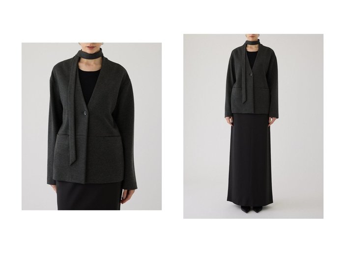 共地タイが映えるミニマルなデザインと快適な着心地を併せ持つノーカラージャケット RIM.ARK(リムアーク)の通販
 おすすめ人気トレンドファッション通販アイテム 人気、トレンドファッション・服の通販 founy(ファニー) ファッション Fashion レディースファッション Fashion for Women アウター Coat / Outerwear Collection レディースジャケット・軽アウター Jackets 春 Spring カットソー Cut and Sewn Top カーディガン Cardigan, Knitwear ジャケット Jacket, Outerwear ダブル Double, Double-Breasted フェイス Face, Facial Design フォルム Silhouette, Form リラックス Relax, Relaxed Fit S/S・春夏 SS, Spring/Summer, Warm Season 夏 Summer 2026年 2026 |ID:crp329100000226746