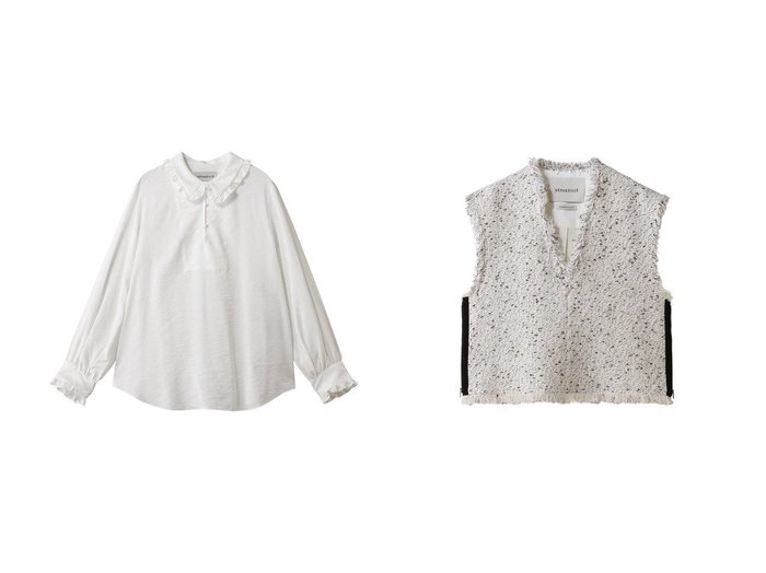 【シルクの光沢とネップツイードの表情が引き立つレイヤードに映えるトップス】DEPAREILLE(デパリエ)の通販
 おすすめ人気トレンドファッション通販アイテム 人気、トレンドファッション・服の通販 founy(ファニー) ファッション Fashion レディースファッション Fashion for Women トップス・カットソー Cut & Sew Tops シャツ・ブラウス・オフィスカジュアル Elegant Blouses & Button-Ups アウター Coat / Outerwear Collection 2026年 2026 おすすめ Recommended / Our Picks シルク Silk, 100% Silk ジャケット Jacket, Outerwear スリーブ Sleeve, Long Sleeve / Short Sleeve フリル Frill, Ruffle マニッシュ Mannish, Boyish リュクス Luxury, Elegant, High-End, Chic ロング Long, Long-Length 冬 Winter / This Winter 夏 Summer 春 Spring S/S・春夏 SS, Spring/Summer, Warm Season |ID:crp329100000226750