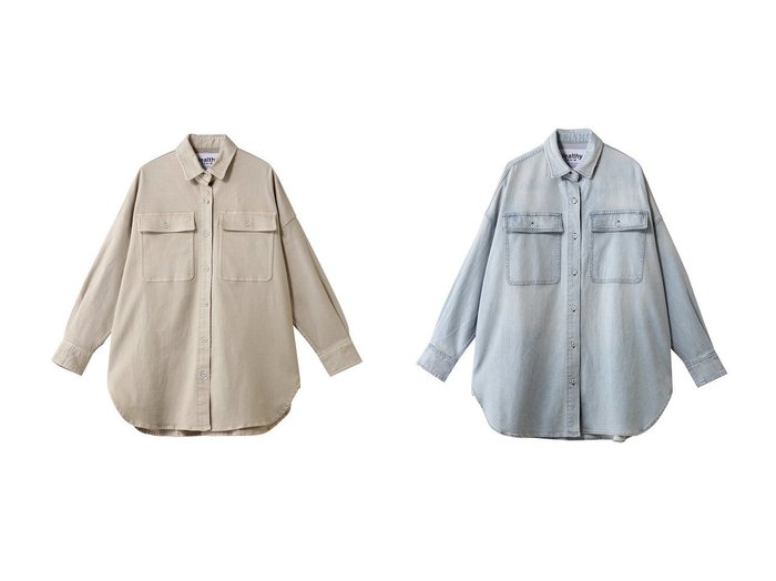 【包み込むスーパービッグシルエットとダメージ加工が映えるデニムシャツ】Healthy Denim(ヘルシーデニム)の通販
 おすすめ人気トレンドファッション通販アイテム 人気、トレンドファッション・服の通販 founy(ファニー) ファッション Fashion レディースファッション Fashion for Women トップス・カットソー Cut & Sew Tops シャツ・ブラウス・オフィスカジュアル Elegant Blouses & Button-Ups 2026年 2026 なめらか Smooth, Silky Texture スリーブ Sleeve, Long Sleeve / Short Sleeve ダメージ Distressed, Destroyed チュニック Tunic, Long Top デニム Denim, Jeans Material ビッグ Big, Oversized フロント Front, Front Design ロング Long, Long-Length 今季 This Season, Current Season 夏 Summer 春 Spring S/S・春夏 SS, Spring/Summer, Warm Season |ID:crp329100000226752