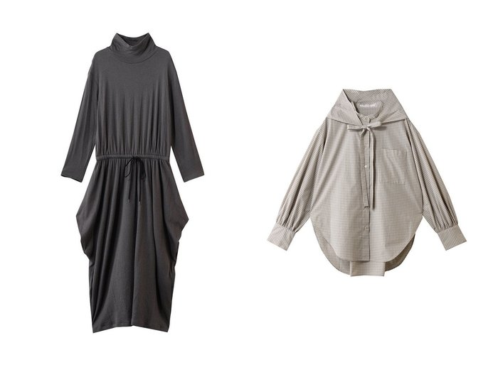 【落ち着いたチェック柄のコットンシルクブラウスと上品な佇まいが際立つロングドレス】PLAIN PEOPLE(プレインピープル)の通販
 おすすめ人気トレンドファッション通販アイテム 人気、トレンドファッション・服の通販 founy(ファニー) ファッション Fashion レディースファッション Fashion for Women ワンピース Dresses フォーマル・パーティードレス・結婚式用ドレス Elegant & Casual Dresses チュニック Tunic Tops & Dresses トップス・カットソー Cut & Sew Tops シャツ・ブラウス・オフィスカジュアル Elegant Blouses & Button-Ups スカート Skirts 2026年 2026 ギャザー Gathered, Ruffled シューズ Shoes, Footwear シンプル Simple, Minimal チュニック Tunic, Long Top ドレス Dress, One-Piece ハイネック High Neck, Mock Neck バランス Balance, Style Balance ロング Long, Long-Length エレガント 上品 Elegant 夏 Summer 春 Spring S/S・春夏 SS, Spring/Summer, Warm Season |ID:crp329100000226754