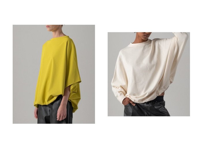 【ヘキサゴン発想の立体トップスと流れるフォルムのドルマンスリーブトップス 構築美と軽やかさを備えた洗練デザイン】COGTHEBIGSMOKE(コグ ザビッグスモーク)の通販
 おすすめ人気トレンドファッション通販アイテム 人気、トレンドファッション・服の通販 founy(ファニー) ファッション Fashion レディースファッション Fashion for Women トップス・カットソー Cut & Sew Tops シャツ・ブラウス・オフィスカジュアル Elegant Blouses & Button-Ups ロングTシャツ・Tシャツ Longline T-Shirts & Tees カットソー・ベーシックTシャツ Cut-and-Sewn Tops / Stretch Tees & Basics 春 Spring ショート Short, Short Length シンプル Simple, Minimal ストレッチ Stretch, Stretchy Fabric スリーブ Sleeve, Long Sleeve / Short Sleeve ブラウジング Blouson Silhouette, Cinched Waist S/S・春夏 SS, Spring/Summer, Warm Season 夏 Summer 2026年 2026 コンパクト Compact, Small Size スリム Slim, Slim Fit ドレープ Drape, Draping Fabric フォルム Silhouette, Form ペンシル Pencil, Pencil Skirt ロング Long, Long-Length |ID:crp329100000226768