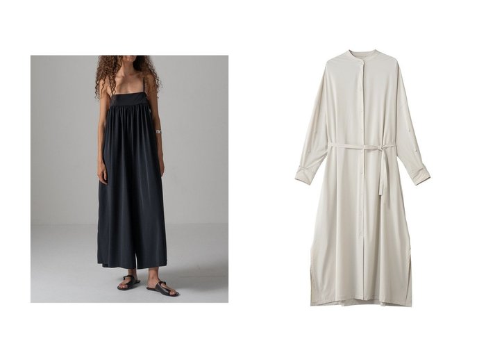 【軽やかなラインが映える機能素材オーバーオールとシルエット変化を楽しめる多機能デザインドレス 上品に整う洗練の装い】COGTHEBIGSMOKE(コグ ザビッグスモーク)の通販
 おすすめ人気トレンドファッション通販アイテム 人気、トレンドファッション・服の通販 founy(ファニー) ファッション Fashion レディースファッション Fashion for Women パンツ Pants & Trousers ワンピース Dresses フォーマル・パーティードレス・結婚式用ドレス Elegant & Casual Dresses チュニック Tunic Tops & Dresses 2026年 2026 なめらか Smooth, Silky Texture ウォッシャブル Machine Washable フィット Fit, Slim Fit ラグジュアリー Luxury, Elegant ラップ Wrap, Wrap Design エレガント 上品 Elegant 夏 Summer 春 Spring S/S・春夏 SS, Spring/Summer, Warm Season カフス Cuff Design スリット Slit, Slit Detail チュニック Tunic, Long Top ドレス Dress, One-Piece フロント Front, Front Design ロング Long, Long-Length 羽織 Haori, Light Jacket |ID:crp329100000226769