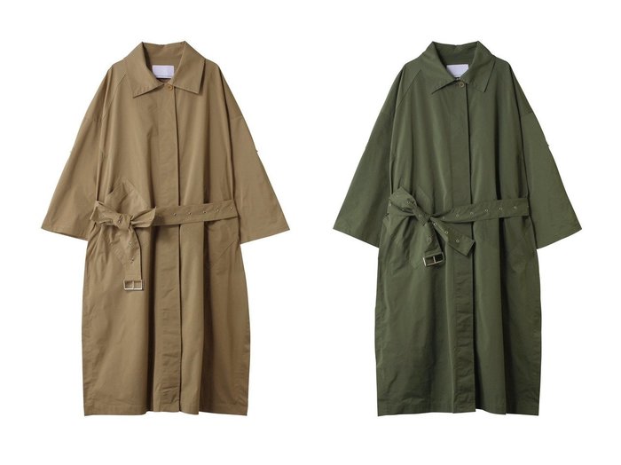 【立体フォルムが際立つ軽やかなステンカラーコート 構築美と快適さを備えた洗練の佇まい】COGTHEBIGSMOKE(コグ ザビッグスモーク)の通販
 おすすめ人気トレンドファッション通販アイテム 人気、トレンドファッション・服の通販 founy(ファニー) ファッション Fashion レディースファッション Fashion for Women アウター Coat / Outerwear Collection コート・ロングコート・ピーコート Long Coats, Peacoats & More 2026年 2026 クール Cool, Chic シンプル Simple, Minimal ストレッチ Stretch, Stretchy Fabric スリット Slit, Slit Detail ドレス Dress, One-Piece パッチ Patch, Appliqué フォルム Silhouette, Form ポケット Pocket, Pocket Detail ロング Long, Long-Length 半袖 Short Sleeve, Half Sleeve 夏 Summer 春 Spring S/S・春夏 SS, Spring/Summer, Warm Season |ID:crp329100000226770