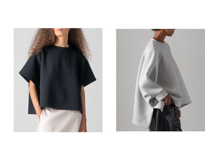 【深いスリットが映える立体フォルムのスウェットトップスと立体感で魅せるミニマルTシャツ モードな存在感を備えた洗練デザイン】COGTHEBIGSMOKE(コグ ザビッグスモーク)の通販
 おすすめ人気トレンドファッション通販アイテム 人気、トレンドファッション・服の通販 founy(ファニー) ファッション Fashion レディースファッション Fashion for Women トップス・カットソー Cut & Sew Tops シャツ・ブラウス・オフィスカジュアル Elegant Blouses & Button-Ups ロングTシャツ・Tシャツ Longline T-Shirts & Tees カットソー・ベーシックTシャツ Cut-and-Sewn Tops / Stretch Tees & Basics 2026年 2026 なめらか Smooth, Silky Texture ショート Short, Short Length シンプル Simple, Minimal スリーブ Sleeve, Long Sleeve / Short Sleeve バランス Balance, Style Balance フォルム Silhouette, Form ヘムライン Hemline, Bottom Cut 夏 Summer 春 Spring S/S・春夏 SS, Spring/Summer, Warm Season |ID:crp329100000226774