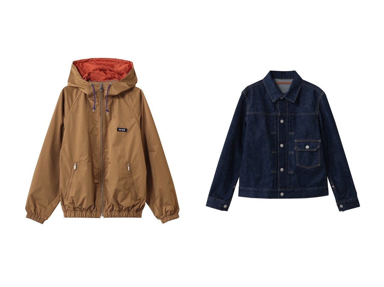 【軽やかさと品のよさを備えたフーディッドジャケットとセルヴィッジデニムジャケットで楽しむ洗練カジュアル】Scye SCYE BASICS(サイ サイベーシックス)の通販
 おすすめ人気トレンドファッション通販アイテム インテリア・キッズ・メンズ・レディースファッション・服の通販 founy(ファニー) 　ファッション　Fashion　レディースファッション　Fashion for Women　アウター　Coat / Outerwear Collection　レディースジャケット・軽アウター　Jackets　デニムジャケット / カジュアルアウター　Denim Jackets　春　Spring　軽量　Lightweight, Ultra Light　シンプル　Simple, Minimal　ジャケット　Jacket, Outerwear　スポーティ　Sporty, Casual Athletic　ツイル　Twist, Twisted Detail　なめらか　Smooth, Silky Texture　フォルム　Silhouette, Form　ブラウジング　Blouson Silhouette, Cinched Waist　S/S・春夏　SS, Spring/Summer, Warm Season　夏　Summer　2026年　2026　ユニセックス　Unisex, Genderless　カッティング　Cutting Detail　デニム　Denim, Jeans Material　トレンド　Trend, Trending Now　ブルー系　Blue　|ID:crp329100000226787