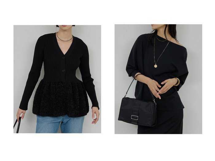 【バイカラーが映えるツイーディカーディガンと気軽に羽織れるノーカラージャケットで整える洗練スタイル】GALLARDAGALANTE(ガリャルダガランテ)の通販
 おすすめ人気トレンドファッション通販アイテム 人気、トレンドファッション・服の通販 founy(ファニー) ファッション Fashion レディースファッション Fashion for Women トップス・カットソー Cut & Sew Tops ニット Knit Tops & Sweaters カーディガン・羽織り Layered Style Cardigans カジュアルプルオーバー・ニットトップス Pullovers & Knit Tops / Casual Pullovers 2026年 2026 おすすめ Recommended / Our Picks カーディガン Cardigan, Knitwear ペプラム Peplum, Flared Hem ワイド Wide, Wide Fit エレガント 上品 Elegant 夏 Summer 春 Spring S/S・春夏 SS, Spring/Summer, Warm Season |ID:crp329100000226791