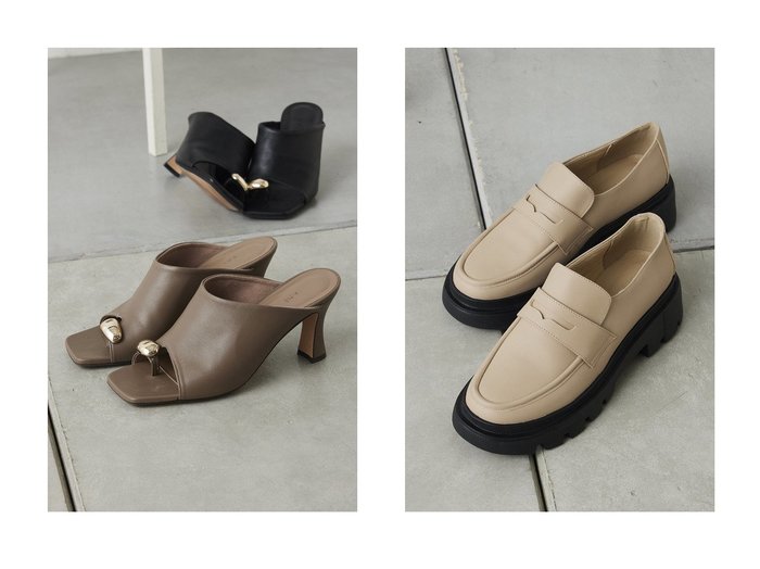 【足元に品と存在感を添えるサムリングミュールとタンクソールローファーで広がる洗練スタイル】GALLARDAGALANTE(ガリャルダガランテ)の通販
 おすすめ人気トレンドファッション通販アイテム 人気、トレンドファッション・服の通販 founy(ファニー) ファッション Fashion レディースファッション Fashion for Women 2026年 2026 サンダル Sandals, Summer Shoes フレンチ French, French Style モチーフ Motif, Design Theme エレガント 上品 Elegant 夏 Summer 春 Spring S/S・春夏 SS, Spring/Summer, Warm Season |ID:crp329100000226793