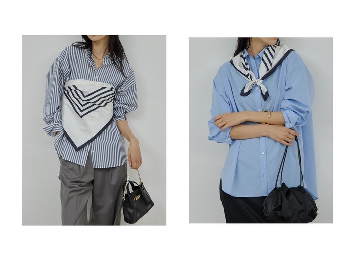 【スカーフとのセットで着こなしが広がるスカーフセットシャツで楽しむ洗練スタイル】GALLARDAGALANTE(ガリャルダガランテ)の通販
 おすすめ人気トレンドファッション通販アイテム 人気、トレンドファッション・服の通販 founy(ファニー) ファッション Fashion レディースファッション Fashion for Women トップス・カットソー Cut & Sew Tops シャツ・ブラウス・オフィスカジュアル Elegant Blouses & Button-Ups 2026年 2026 おすすめ Recommended / Our Picks コラボ Collaboration, Collab スカーフ Scarf, Neckwear スリーブ Sleeve, Long Sleeve / Short Sleeve バランス Balance, Style Balance ロング Long, Long-Length 夏 Summer 春 Spring S/S・春夏 SS, Spring/Summer, Warm Season 長袖 Long Sleeve, Full Sleeve |ID:crp329100000226795