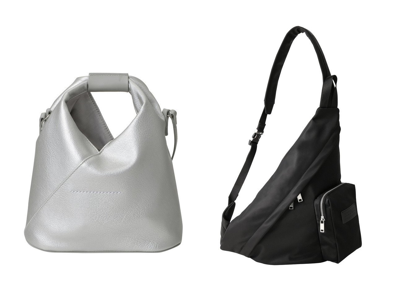 【象徴的なフォルムが際立つジャパニーズクロスボディバッグとスリングバッグで楽しむ洗練モード】MM6 Maison Martin Margiela(エムエム6 メゾン マルタン マルジェラ)の通販
 おすすめ人気トレンドファッション通販アイテム インテリア・キッズ・メンズ・レディースファッション・服の通販 founy(ファニー) 　ファッション　Fashion　レディースファッション　Fashion for Women　バッグ　Bags　ポーチ&ミニバッグ　Pouches & Mini Bags　2026年　2026　なめらか　Smooth, Silky Texture　ショルダー　Shoulder, Shoulder Strap　シルバー　Silver, Metallic Silver　夏　Summer　春　Spring　S/S・春夏　SS, Spring/Summer, Warm Season　ゴールド系　Gold　ブラック系　Black　|ID:crp329100000226798