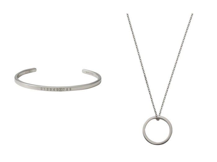 【さりげないロゴが映えるリングモチーフネックレスとミニマルなバングルで添える洗練アクセント】MAISON MARGIELA(MM6 Maison Martin Margiela)の通販
 おすすめ人気トレンドファッション通販アイテム 人気、トレンドファッション・服の通販 founy(ファニー) ファッション Fashion レディースファッション Fashion for Women ジュエリー Jewelry チェーン＆カフブレスレット Cuff & Chain Bracelets バングル・カフブレスレット Bangles & Cuff Bracelets ファッションリング Fashion Rings ネックレス Necklaces & Pendants 2026年 2026 シルバー Silver, Metallic Silver シンプル Simple, Minimal スタイリッシュ Stylish, Fashionable バングル Bangle, Bracelet パーティ Party, Party Style エレガント 上品 Elegant 夏 Summer 春 Spring S/S・春夏 SS, Spring/Summer, Warm Season |ID:crp329100000226803