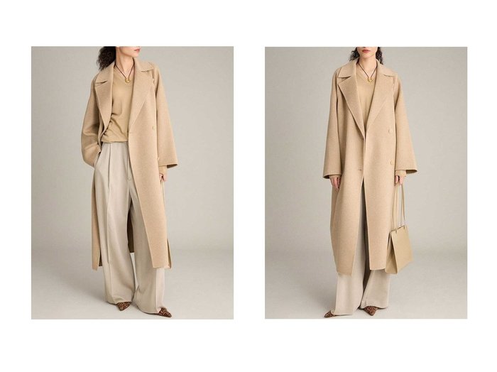 【軽やかさと上質な風合いを兼ね備えたカシミヤリバーコートで包み込む洗練アウタースタイル】BRILL(ブリル)の通販
 おすすめ人気トレンドファッション通販アイテム 人気、トレンドファッション・服の通販 founy(ファニー) ファッション Fashion レディースファッション Fashion for Women アウター Coat / Outerwear Collection コート・ロングコート・ピーコート Long Coats, Peacoats & More ロング Long, Long-Length 再入荷 Restock / Back in Stock |ID:crp329100000226810