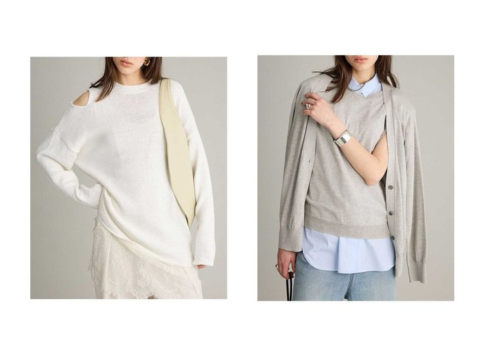 【リサイクルコットンのプルオーバーとレイヤード風カーディガンで楽しむ上質カジュアル】BRILL(ブリル)の通販
 おすすめ人気トレンドファッション通販アイテム 人気、トレンドファッション・服の通販 founy(ファニー) ファッション Fashion レディースファッション Fashion for Women トップス・カットソー Cut & Sew Tops ニット Knit Tops & Sweaters カジュアルプルオーバー・ニットトップス Pullovers & Knit Tops / Casual Pullovers カーディガン・羽織り Layered Style Cardigans 2026年 2026 アシンメトリー Asymmetrical Style シンプル Simple, Minimal チュニック Tunic, Long Top 夏 Summer 春 Spring S/S・春夏 SS, Spring/Summer, Warm Season |ID:crp329100000226811