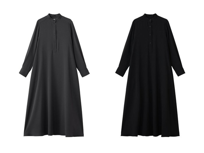 【落ち感のあるサテン素材が美しく揺れるバンドカラードレスで整える洗練スタイル】Graphpaper(グラフペーパー)の通販
 おすすめ人気トレンドファッション通販アイテム 人気、トレンドファッション・服の通販 founy(ファニー) ファッション Fashion レディースファッション Fashion for Women ワンピース Dresses フォーマル・パーティードレス・結婚式用ドレス Elegant & Casual Dresses チュニック Tunic Tops & Dresses 2026年 2026 サテン Satin, Glossy Fabric チュニック Tunic, Long Top ドレス Dress, One-Piece ロング Long, Long-Length 夏 Summer 春 Spring S/S・春夏 SS, Spring/Summer, Warm Season |ID:crp329100000226821