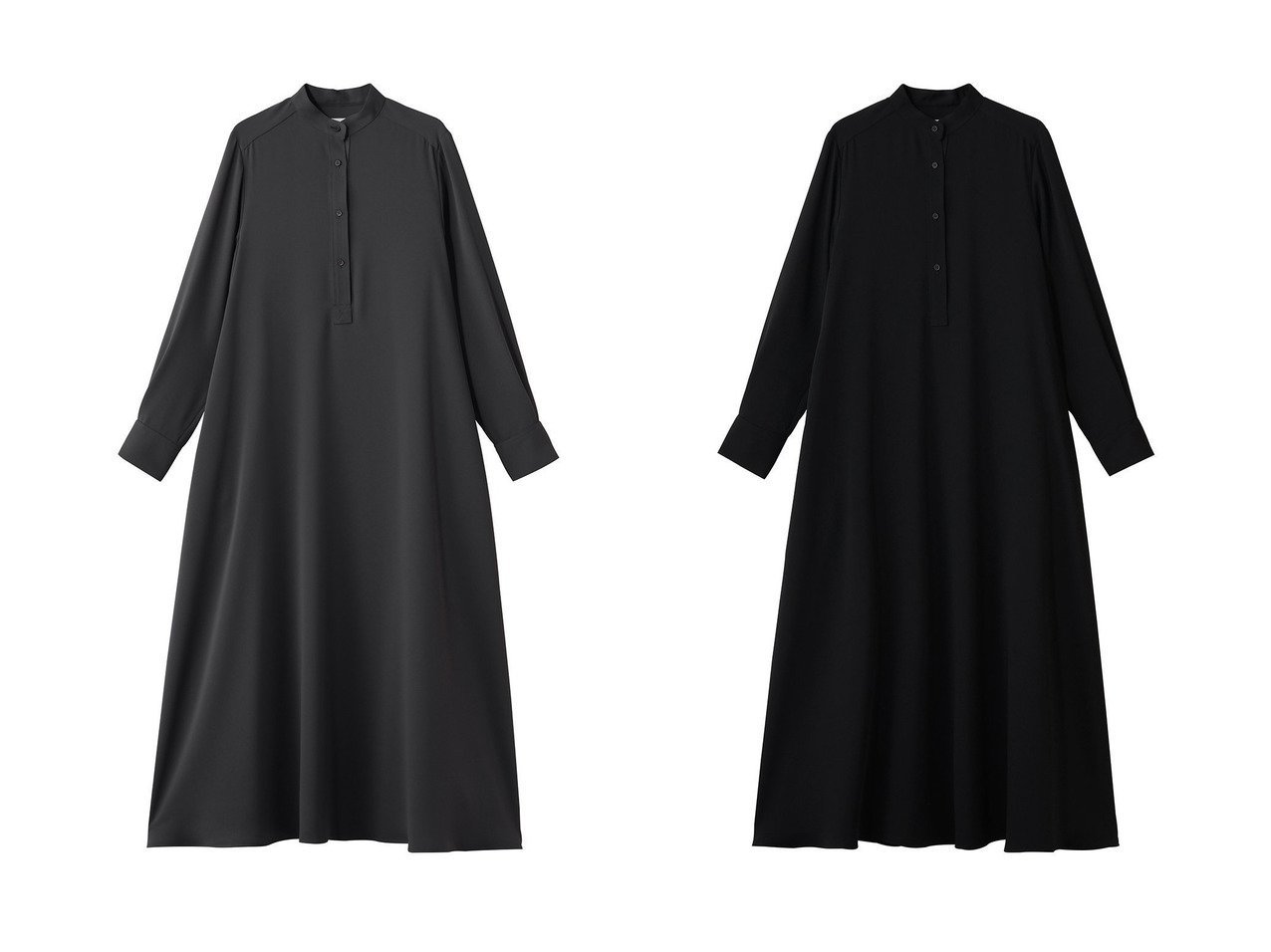 【落ち感のあるサテン素材が美しく揺れるバンドカラードレスで整える洗練スタイル】Graphpaper(グラフペーパー)の通販
 おすすめ人気トレンドファッション通販アイテム インテリア・キッズ・メンズ・レディースファッション・服の通販 founy(ファニー) 　ファッション　Fashion　レディースファッション　Fashion for Women　ワンピース　Dresses　フォーマル・パーティードレス・結婚式用ドレス　Elegant & Casual Dresses　チュニック　Tunic Tops & Dresses　2026年　2026　サテン　Satin, Glossy Fabric　チュニック　Tunic, Long Top　ドレス　Dress, One-Piece　ロング　Long, Long-Length　夏　Summer　春　Spring　S/S・春夏　SS, Spring/Summer, Warm Season　ブラック系　Black　グレー系　Gray　ブルー系　Blue　|ID:crp329100000226821