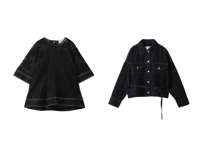 【立体感のあるフローラルレーストップとボクシーシルエットのデニムジャケットで楽しむモダンスタイル】3.1 Phillip Lim(スリーワン フィリップ リム)の通販
 おすすめ人気トレンドファッション通販アイテム 人気、トレンドファッション・服の通販 founy(ファニー) ファッション Fashion レディースファッション Fashion for Women トップス・カットソー Cut & Sew Tops シャツ・ブラウス・オフィスカジュアル Elegant Blouses & Button-Ups アウター Coat / Outerwear Collection レディースジャケット・軽アウター Jackets ブルゾンジャケット・スポーティアウター Blouson Jackets 2026年 2026 インナー Innerwear ショート Short, Short Length スリーブ Sleeve, Long Sleeve / Short Sleeve フィット Fit, Slim Fit フェミニン Feminine, Girly フリル Frill, Ruffle ペプラム Peplum, Flared Hem マニッシュ Mannish, Boyish モダン Modern, Contemporary レース Lace, Lace Fabric 夏 Summer 春 Spring S/S・春夏 SS, Spring/Summer, Warm Season クール Cool, Chic ジャケット Jacket, Outerwear デニム Denim, Jeans Material ニューヨーク New York, NYC Style バランス Balance, Style Balance フォルム Silhouette, Form ブルゾン Blouson, Bomber Jacket リラックス Relax, Relaxed Fit 今季 This Season, Current Season |ID:crp329100000226823