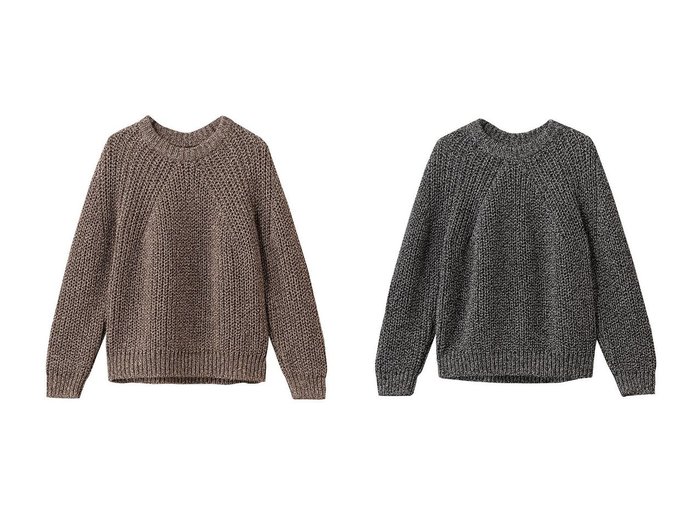 【奥行きのあるカラーミックスと迫力ある編地が映えるシグネチャークルーネックニットで楽しむ洗練カジュアル】BATONER(バトナー)の通販
 おすすめ人気トレンドファッション通販アイテム 人気、トレンドファッション・服の通販 founy(ファニー) ファッション Fashion レディースファッション Fashion for Women トップス・カットソー Cut & Sew Tops ニット Knit Tops & Sweaters カジュアルプルオーバー・ニットトップス Pullovers & Knit Tops / Casual Pullovers 2026年 2026 コーティング Coating, Coated Finish シンプル Simple, Minimal フラット Flat, Flat Shoes ミックス Mix, Mixed Style 夏 Summer 春 Spring S/S・春夏 SS, Spring/Summer, Warm Season |ID:crp329100000226833