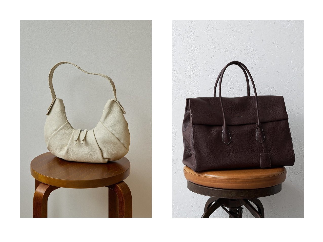 【端正なスクエアボストンと柔らかな曲線が映えるホーボーバッグで楽しむ洗練バッグスタイル】Whim Gazette(ウィムガゼット)の通販
 おすすめ人気トレンドファッション通販アイテム インテリア・キッズ・メンズ・レディースファッション・服の通販 founy(ファニー) 　ファッション　Fashion　レディースファッション　Fashion for Women　バッグ　Bags　アクセサリー　Fashion Accessories　春　Spring　ギャザー　Gathered, Ruffled　コンパクト　Compact, Small Size　軽量　Lightweight, Ultra Light　シューズ　Shoes, Footwear　シンプル　Simple, Minimal　ハンド　Hand, Handmade　フォルム　Silhouette, Form　ポケット　Pocket, Pocket Detail　S/S・春夏　SS, Spring/Summer, Warm Season　夏　Summer　2026年　2026　ホワイト系　White　ブラウン系　Brown　|ID:crp329100000226838