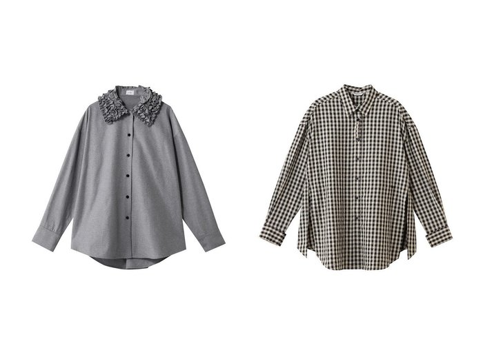 【アレンジが楽しめるオーバーサイズ2WAYシャツとフリルカラーが映えるオックスフォードシャツで広がる洗練スタイル】MANOF(マノフ)の通販
 おすすめ人気トレンドファッション通販アイテム 人気、トレンドファッション・服の通販 founy(ファニー) ファッション Fashion レディースファッション Fashion for Women トップス・カットソー Cut & Sew Tops シャツ・ブラウス・オフィスカジュアル Elegant Blouses & Button-Ups 2026年 2026 クラシカル Classical, Vintage-Inspired シンプル Simple, Minimal スラックス Slacks, Dress Pants スリーブ Sleeve, Long Sleeve / Short Sleeve デニム Denim, Jeans Material フリル Frill, Ruffle ロング Long, Long-Length エレガント 上品 Elegant 夏 Summer 春 Spring S/S・春夏 SS, Spring/Summer, Warm Season |ID:crp329100000226840