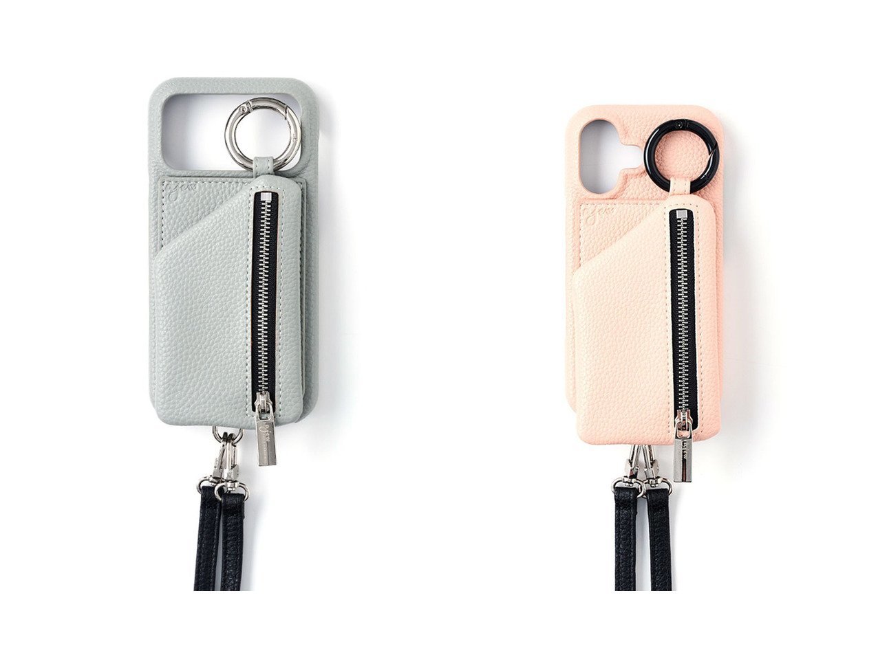 【定番ジップデザインが映えるショルダー付きフォンケースで叶える機能美と洗練】ajew(エジュー)の通販
 おすすめ人気トレンドファッション通販アイテム インテリア・キッズ・メンズ・レディースファッション・服の通販 founy(ファニー) 　ファッション　Fashion　レディースファッション　Fashion for Women　アクセサリー　Fashion Accessories　今季　This Season, Current Season　ショルダー　Shoulder, Shoulder Strap　シルバー　Silver, Metallic Silver　定番　Standard, Basic Item　ポケット　Pocket, Pocket Detail　モノトーン　Monotone, Black and White　ループ　Loop, Loop Knit　冬　Winter / This Winter　A/W・秋冬　Autumn/Winter　おすすめ　Recommended / Our Picks　iPhone アイフォーン　iPhone　新作・新入荷　New Arrivals / New In　ブラック系　Black　グレー系　Gray　ベージュ系　Beige　レッド系　Red　ブルー系　Blue　ブラウン系　Brown　イエロー系　Yellow　|ID:crp329100000226845