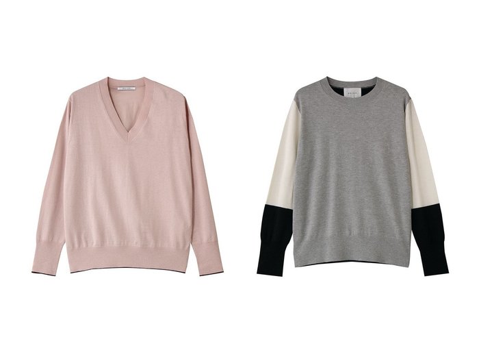 【繊細な配色が映えるVネックニットとクルーネックニットで整える上品ベーシック】BEIGE,(ベイジ,)の通販
 おすすめ人気トレンドファッション通販アイテム 人気、トレンドファッション・服の通販 founy(ファニー) 　ファッション　Fashion　レディースファッション　Fashion for Women　トップス・カットソー　Cut & Sew Tops　ニット　Knit Tops & Sweaters　カジュアルプルオーバー・ニットトップス　Pullovers & Knit Tops / Casual Pullovers　2026年　2026　バランス　Balance, Style Balance　ベーシック　Basic, Essential　夏　Summer　定番　Standard, Basic Item　春　Spring　S/S・春夏　SS, Spring/Summer, Warm Season　A/W・秋冬　Autumn/Winter　シルク　Silk, 100% Silk　|ID:crp329100000226847