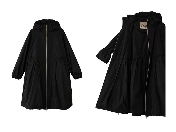 【ギャザー切替が描く立体シルエットと軽やかさが魅力のフーデッドコートで楽しむ洗練アウタースタイル】HERNO(ヘルノ)の通販
 おすすめ人気トレンドファッション通販アイテム 人気、トレンドファッション・服の通販 founy(ファニー) ファッション Fashion レディースファッション Fashion for Women アウター Coat / Outerwear Collection コート・ロングコート・ピーコート Long Coats, Peacoats & More 2026年 2026 ギャザー Gathered, Ruffled デニム Denim, Jeans Material ロング Long, Long-Length 切替 Switching, Contrast Panel 夏 Summer 春 Spring S/S・春夏 SS, Spring/Summer, Warm Season 軽量 Lightweight, Ultra Light |ID:crp329100000226848