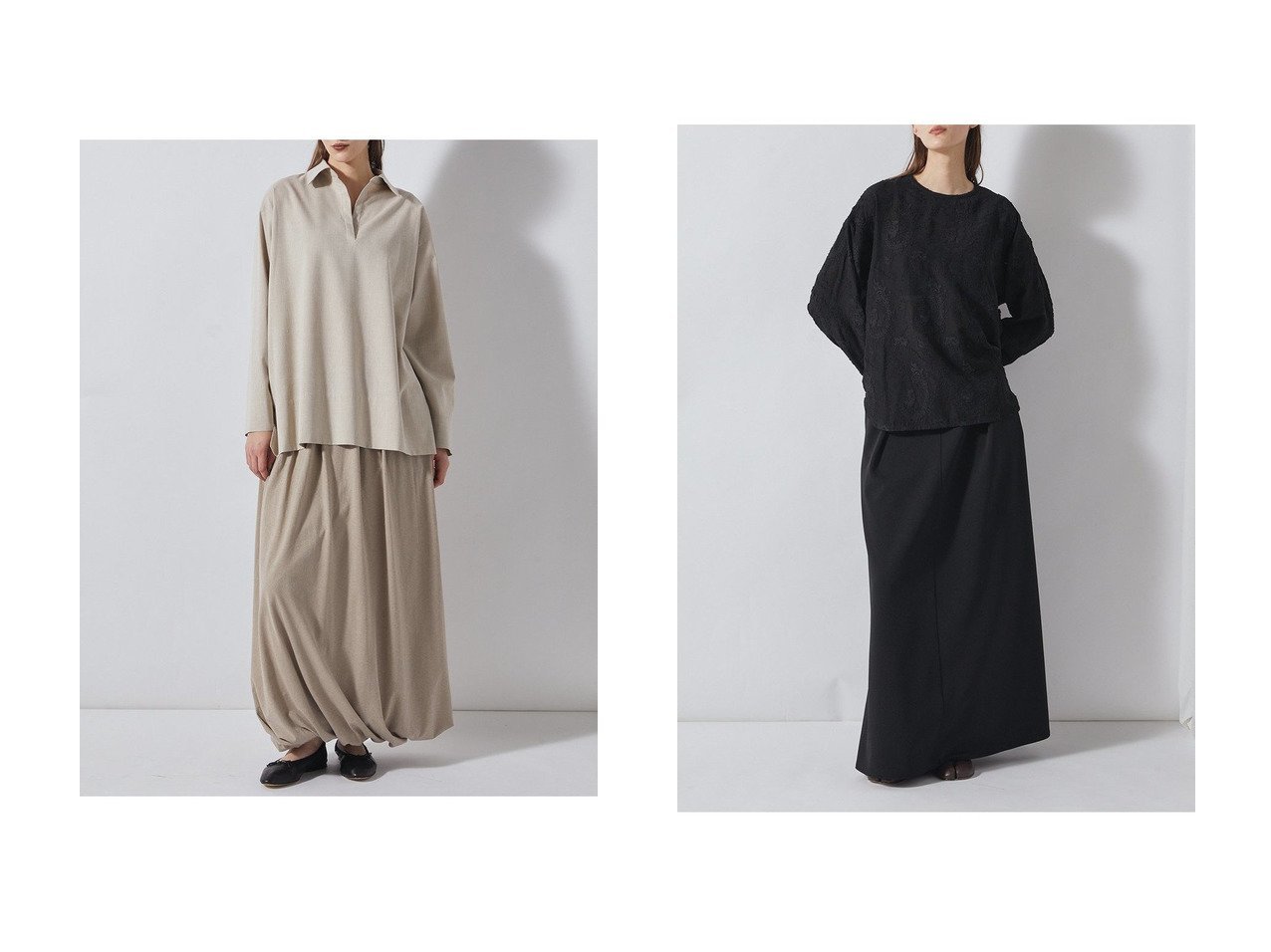 【清涼感のあるデニムシャンブレーブラウスと上質感が際立つカットジャカードブラウスで整える洗練スタイル】FLORENT(フローレント)の通販
 おすすめ人気トレンドファッション通販アイテム インテリア・キッズ・メンズ・レディースファッション・服の通販 founy(ファニー) 　ファッション　Fashion　レディースファッション　Fashion for Women　トップス・カットソー　Cut & Sew Tops　シャツ・ブラウス・オフィスカジュアル　Elegant Blouses & Button-Ups　2026年　2026　エレガント 上品　Elegant　シャンブレー　Chambray, Denim-Like Fabric　スキッパー　Skipper, Open Collar　スリーブ　Sleeve, Long Sleeve / Short Sleeve　デニム　Denim, Jeans Material　ロング　Long, Long-Length　夏　Summer　春　Spring　S/S・春夏　SS, Spring/Summer, Warm Season　ブルー系　Blue　ベージュ系　Beige　ホワイト系　White　ブラック系　Black　|ID:crp329100000226849