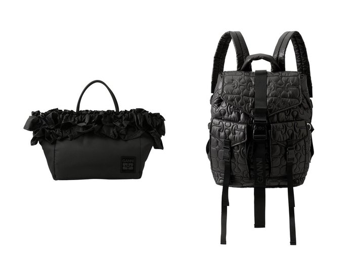 【ラッフルが映えるXXLショッパーとキルティングバックパックで広がる収納力と洗練された使い心地】GANNI(ガニー)の通販
 おすすめ人気トレンドファッション通販アイテム 人気、トレンドファッション・服の通販 founy(ファニー) ファッション Fashion レディースファッション Fashion for Women バッグ Bags 2026年 2026 ポケット Pocket, Pocket Detail ラッフル Ruffle, Frill 夏 Summer 旅行 Travel 春 Spring S/S・春夏 SS, Spring/Summer, Warm Season |ID:crp329100000226851