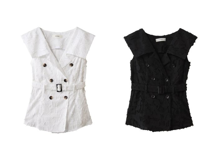 【AKIRANAKA/アキラナカ】のBlock フラワー シャツジレ おすすめ人気トレンドファッション通販アイテム 人気、トレンドファッション・服の通販 founy(ファニー) ファッション Fashion レディースファッション Fashion for Women アウター Coat / Outerwear Collection トップス・カットソー Cut & Sew Tops シャツ・ブラウス・オフィスカジュアル Elegant Blouses & Button-Ups ベスト&ジレ / 重ね着スタイル Vests & Gilets 2026年 2026 エレガント 上品 Elegant クラシカル Classical, Vintage-Inspired ショート Short, Short Length ジャカード／ジャガード Jacquard, Woven Pattern スリーブ Sleeve, Long Sleeve / Short Sleeve デコルテ Décolleté, Neckline トレンチ Trench, Trench Coat フラワー Flower, Floral ブロック Block, Solid Block Pattern モダン Modern, Contemporary モチーフ Motif, Design Theme リラックス Relax, Relaxed Fit 夏 Summer 春 Spring S/S・春夏 SS, Spring/Summer, Warm Season |ID:crp329100000226858