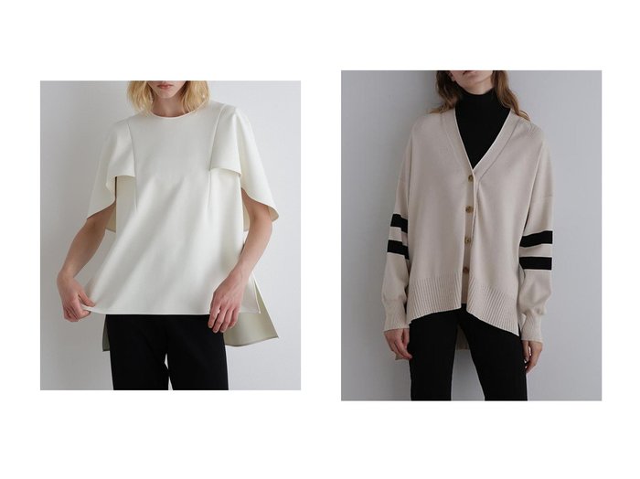 【LE PHIL/ル フィル】のライトダンボールケープブラウス&オーバーサイズカーディガン おすすめ人気トレンドファッション通販アイテム 人気、トレンドファッション・服の通販 founy(ファニー) ファッション Fashion レディースファッション Fashion for Women トップス・カットソー Cut & Sew Tops シャツ・ブラウス・オフィスカジュアル Elegant Blouses & Button-Ups ニット Knit Tops & Sweaters カーディガン・羽織り Layered Style Cardigans カジュアルプルオーバー・ニットトップス Pullovers & Knit Tops / Casual Pullovers おすすめ Recommended / Our Picks ショート Short, Short Length ストレッチ Stretch, Stretchy Fabric スリット Slit, Slit Detail スリーブ Sleeve, Long Sleeve / Short Sleeve ノースリーブ Sleeveless, No-Sleeve 新作・新入荷 New Arrivals / New In |ID:crp329100000226879