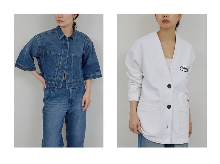 【トレンド感のあるデニムハーフスリーブシャツとナチュラルな風合いが魅力のスウェットカーディガン】GALLARDAGALANTE(ガリャルダガランテ)の通販
 おすすめ人気トレンドファッション通販アイテム 人気、トレンドファッション・服の通販 founy(ファニー) ファッション Fashion レディースファッション Fashion for Women トップス・カットソー Cut & Sew Tops シャツ・ブラウス・オフィスカジュアル Elegant Blouses & Button-Ups カーディガン・羽織り Layered Style Cardigans レディースパーカー・カジュアルフーディー Casual Hoodies & Sweatshirts ロングTシャツ・Tシャツ Longline T-Shirts & Tees スウェット・クルーネックトップス Sweatshirts & Crewnecks / Relaxed Fit Sweat Tops カットソー・ベーシックTシャツ Cut-and-Sewn Tops / Stretch Tees & Basics 2026年 2026 クロップド Cropped, Short Length ショート Short, Short Length スリーブ Sleeve, Long Sleeve / Short Sleeve セットアップ Set-Up, Coordinated Outfit デニム Denim, Jeans Material トレンド Trend, Trending Now ポケット Pocket, Pocket Detail 夏 Summer 春 Spring S/S・春夏 SS, Spring/Summer, Warm Season |ID:crp329100000226887